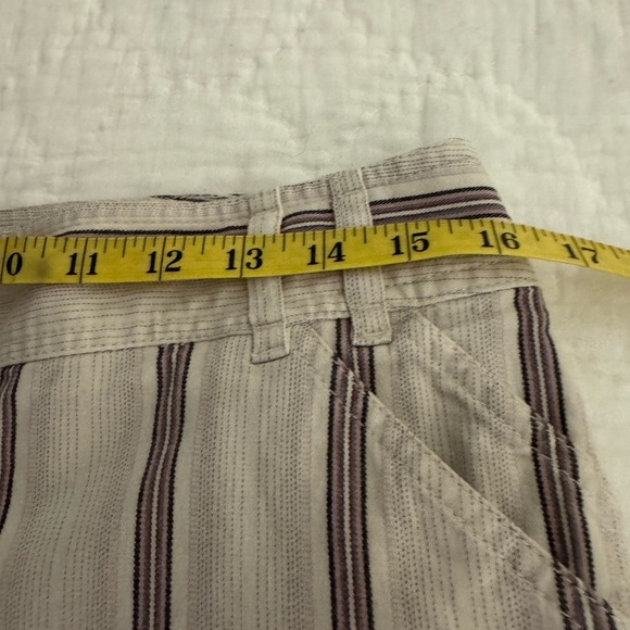 LOFT Off White Striped Capri Pants Size 10 wide cuff - Picture 8 of 9